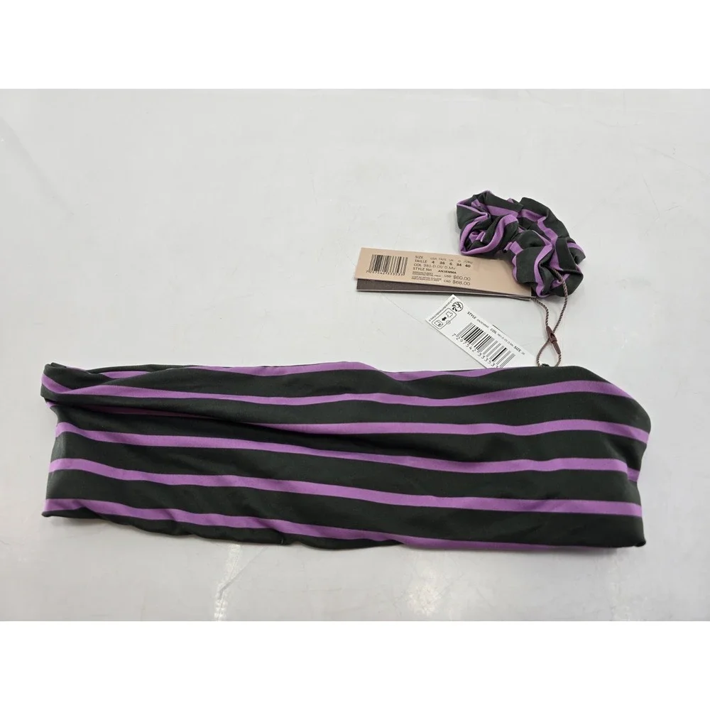 NWT Gottex Women's Chic Emma Bandeau Bikini Top - Purple/Gray - Size US‎ 4